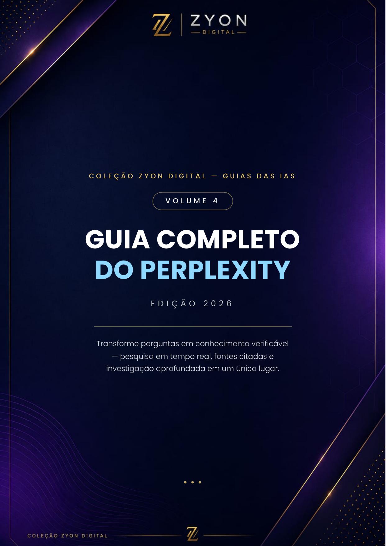 Capa do material Guia Completo do Perplexity da Zyon Digital