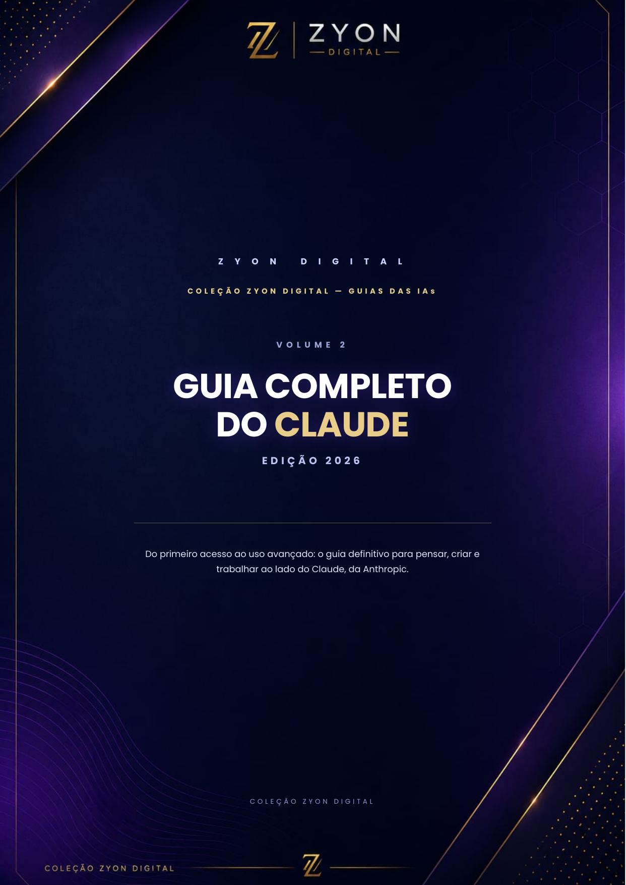 Capa do material Guia Completo do Claude da Zyon Digital