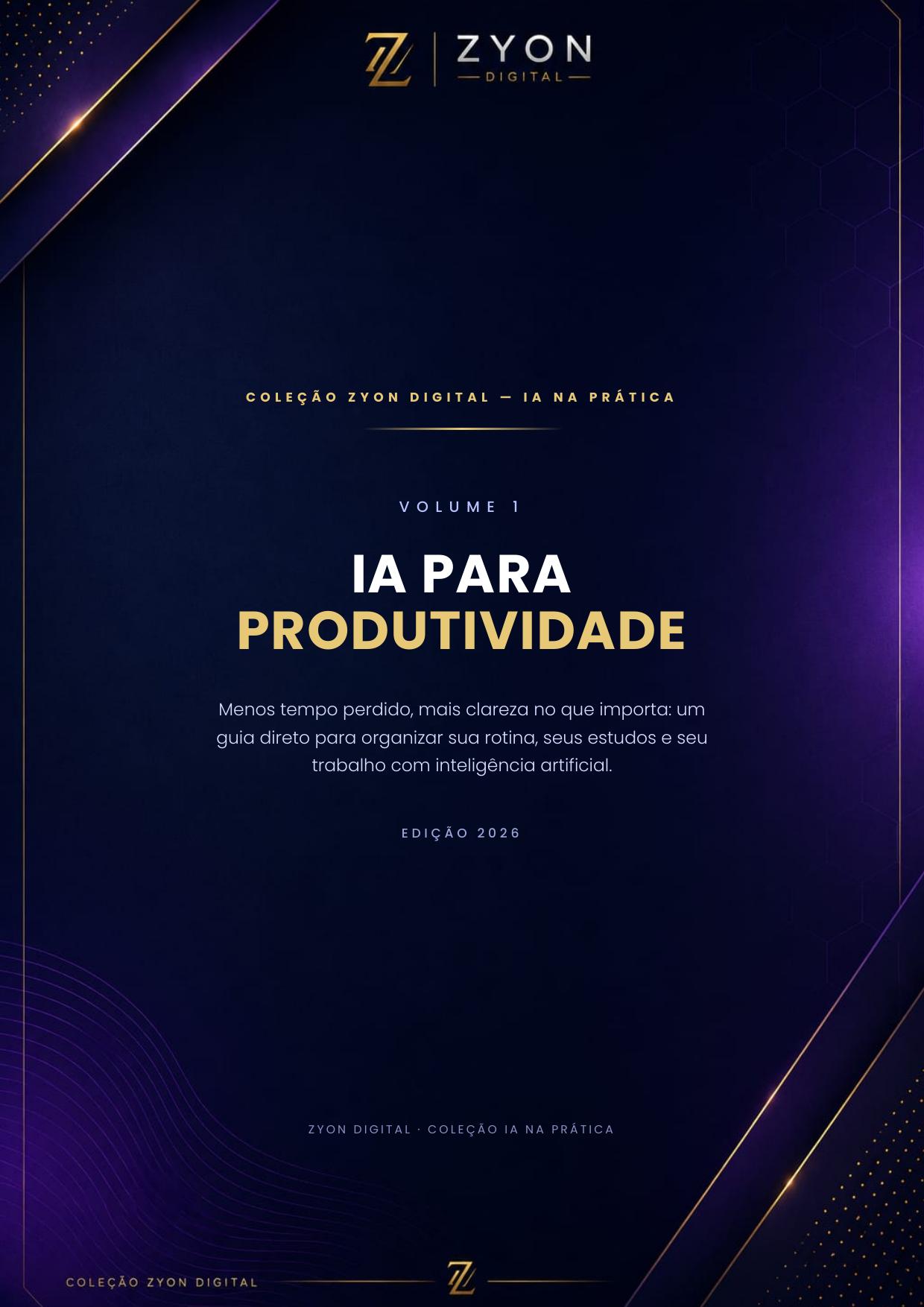 Capa do material IA para Produtividade da Zyon Digital